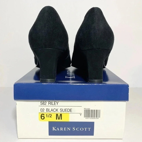 Karen Scott Riley Black Suede Heels Shoe size 6.5 - Picture 3 of 7
